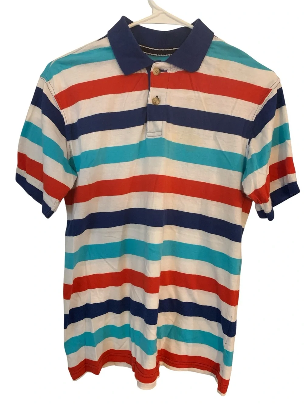 The Children's Place Striped Polo - White, Navy, Red, Teal